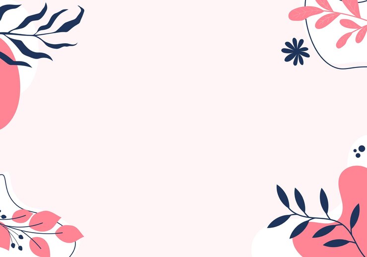 Elegante fondo floral con tonos rosados y decoraciones botánicas