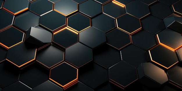 Elegante fondo de línea hexagonal generado por ai