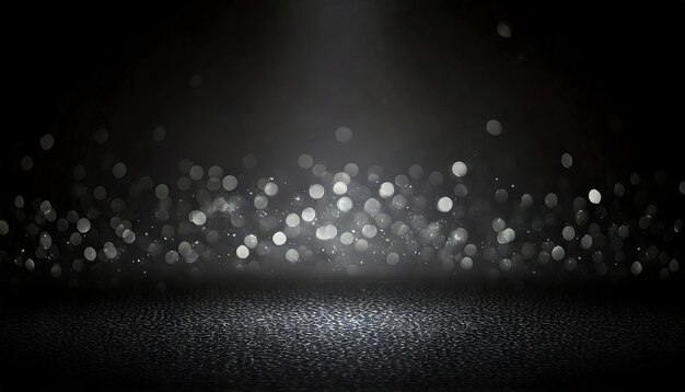 Elegante fondo negro con relámpago y espacio vacío bokeh para el diseño
