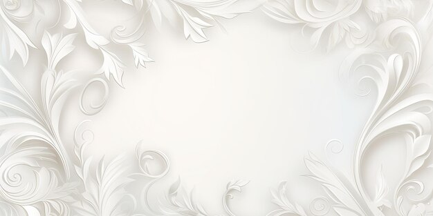 Foto elegante fondo de papel blanco con adornos florales ilustración vectorial