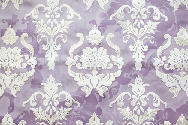 Foto elegante fondo de papel de pared de damasco blanco de lavanda y perla