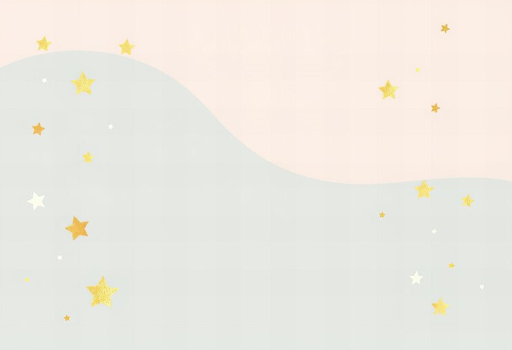 Elegante fondo pastel lindo con estrellas doradas formas simples y elementos de diseño minimalistas