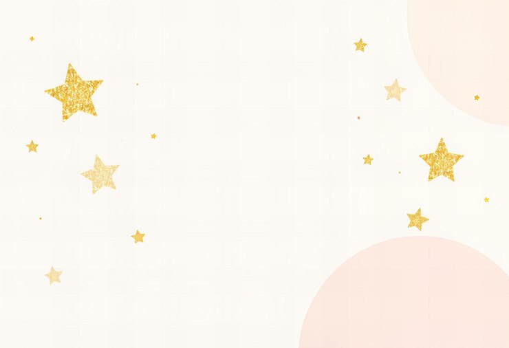 Elegante fondo pastel lindo con estrellas doradas formas simples y elementos de diseño minimalistas
