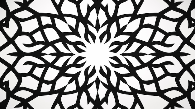 Elegante fondo de patrón islámico Líneas negras en el arte de la mezquita blanca para Ramadán y Eid Flat Desig