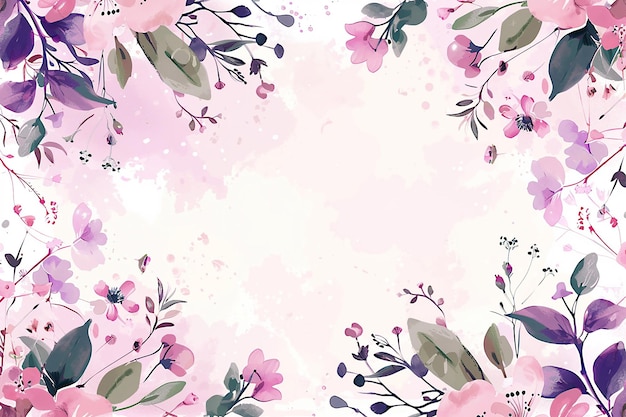 Elegante fondo romántico con coronas de flores y texto escrito a mano