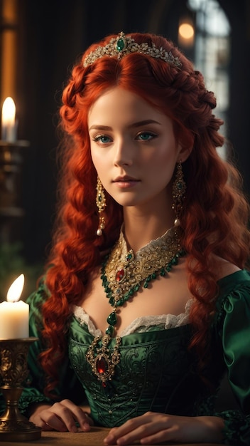 elegante Frau mit roten Haaren