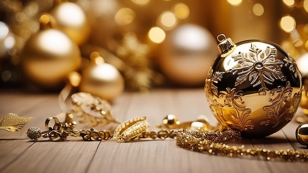 Foto elegante fundo de natal fundo dourado