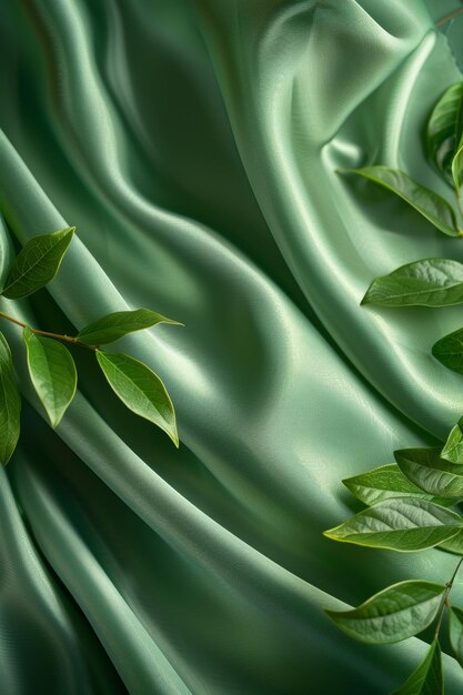 Elegante fundo de seda verde Inteligência Artificial Gerativa