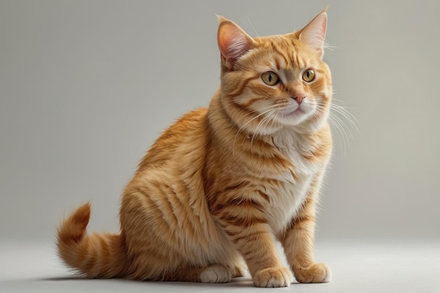 El elegante gato de jengibre posando