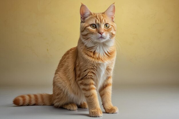 El elegante gato de jengibre posando