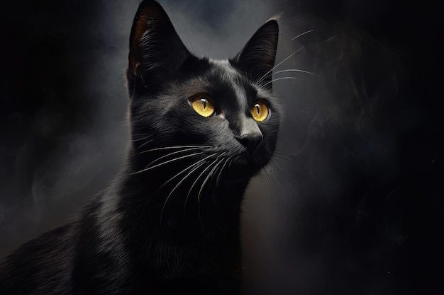 elegante gato preto