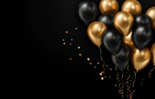 Elegante Geburtstagsgrußkarte mit goldenen Ballons