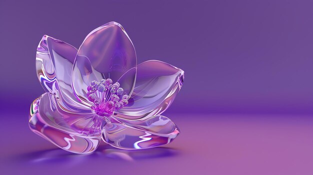 Elegante Glasblume 3D-Rendering