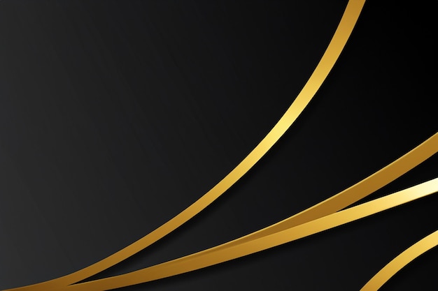 Elegante goldene Linien auf schlankem schwarzem Hintergrund für luxuriöse Designs