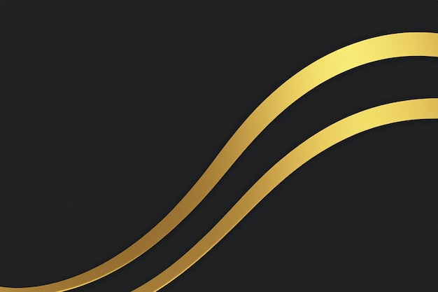 Elegante goldene Linien auf schlankem schwarzem Hintergrund für luxuriöse Designs