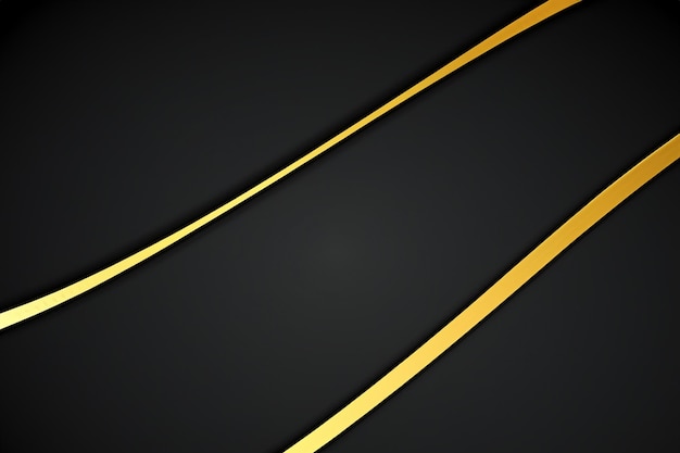 Elegante goldene Linien auf schlankem schwarzem Hintergrund für luxuriöse Designs