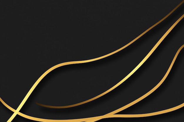 Elegante goldene Linien auf schlankem schwarzem Hintergrund für luxuriöse Designs