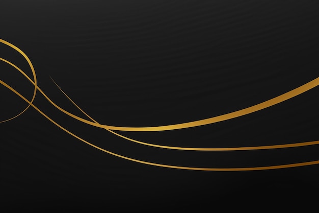 Elegante goldene Linien auf schlankem schwarzem Hintergrund für luxuriöse Designs