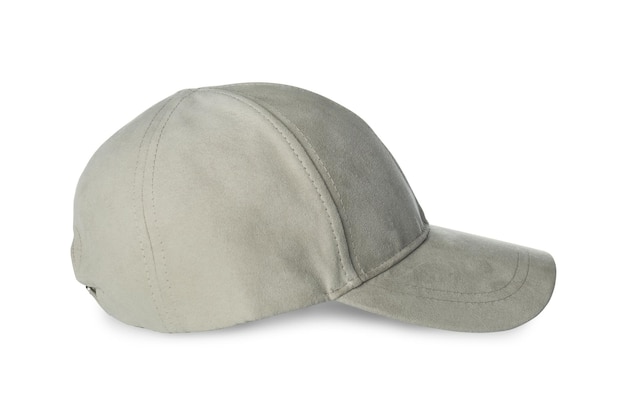 Elegante gorra de béisbol beige aislada en blanco