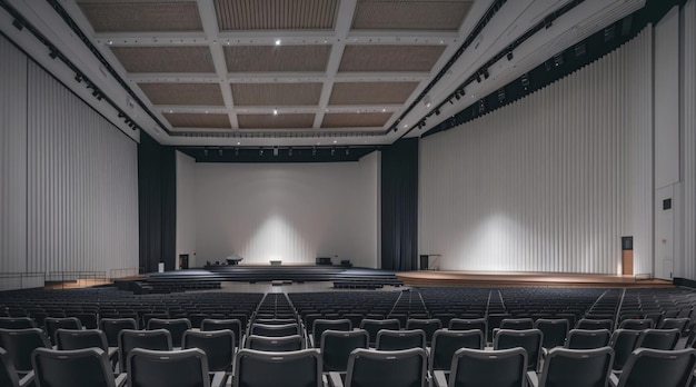 Foto elegante grande sala de concertos para apresentações musicais