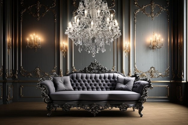 Elegante graue Couch