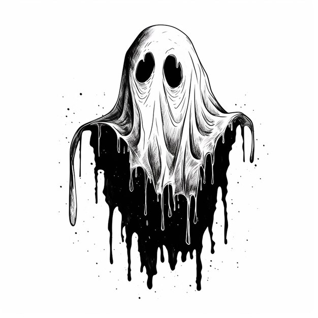 Elegante Halloween-Geisterzeichnung für einen Halloween-Newsletter