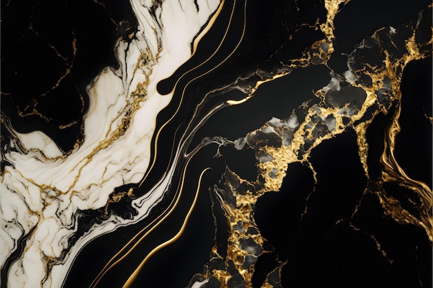 Elegante Hintergrundtextur aus schwarzem, weißem und goldenem Marmor für den Einsatz in Designprojekten
