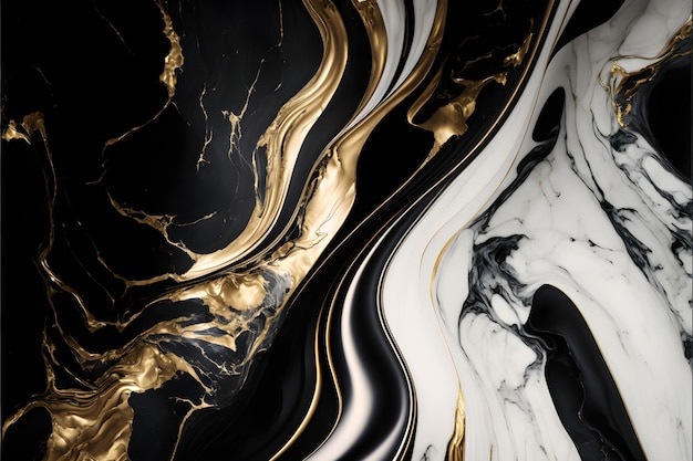 Elegante Hintergrundtextur aus schwarzem, weißem und goldenem Marmor für den Einsatz in Designprojekten