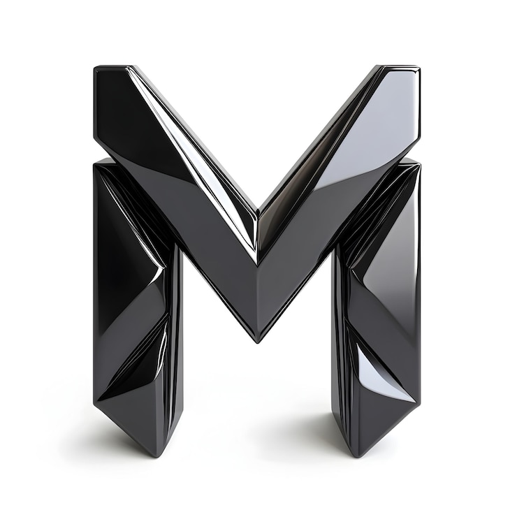 Foto elegante icono moderno de la letra m para la marca corporativa