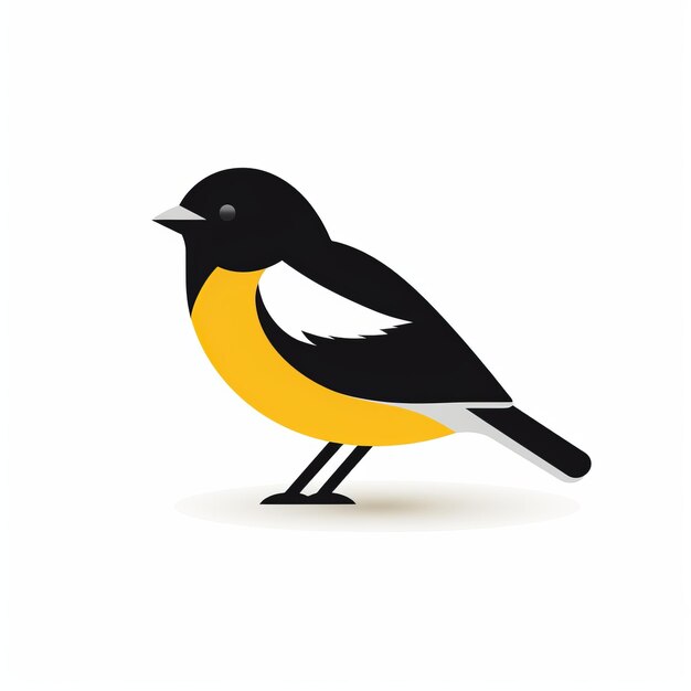 Elegante icono de pinzón negro y amarillo Ilustración vectorial minimalista en 2d