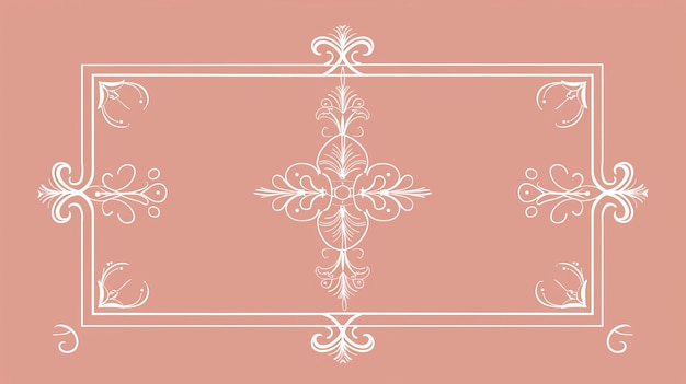 Una elegante ilustración de diseño antiguo clásico art nouveau con líneas blancas en un fondo rosado Ilustración de diseños premium para una gala una gran apertura o una boda de tema art déco