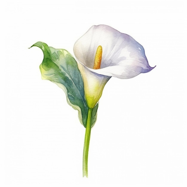 Elegante imagen en acuarela de un lirio de calla