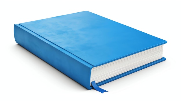 Un elegante y impresionante icono renderizado en 3D de un libro azul que se destaca sobre un fondo blanco nítido Perfecto para ilustrar el conocimiento educativo y los conceptos de aprendizaje en sus proyectos creativos