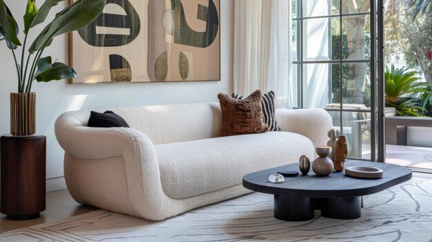 Elegante Innenarchitektur mit minimalistischer Dekoration