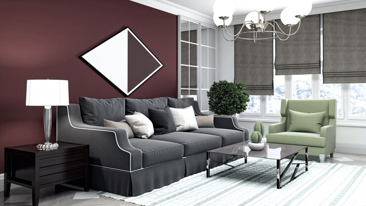 Foto elegante interior de sala de estar