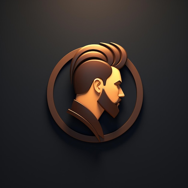 un elegante logotipo de cabello en 3D para hombres