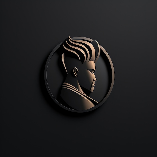 un elegante logotipo de cabello en 3D para hombres