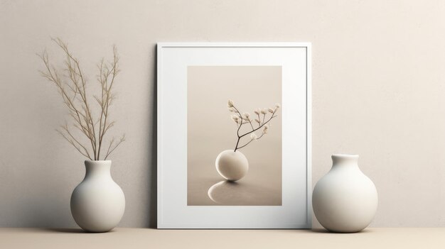 Elegante maquete de quadro minimalista gerado pela IA