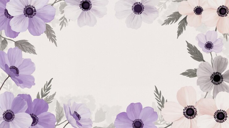 Foto elegante marco floral de acuarela con flores de anémona