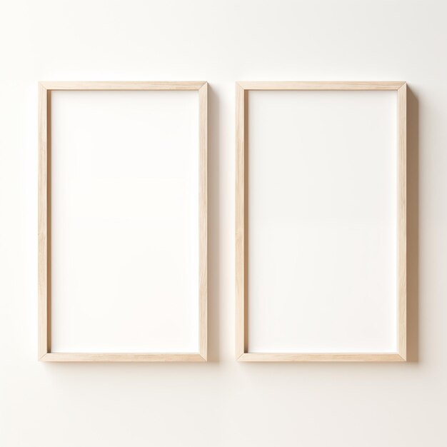 Elegante marco de madera delgado y ligero Decoración en blanco