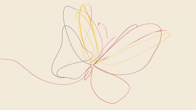 Foto elegante mariposa de línea continua dibujo de línea única ilustración vectorial