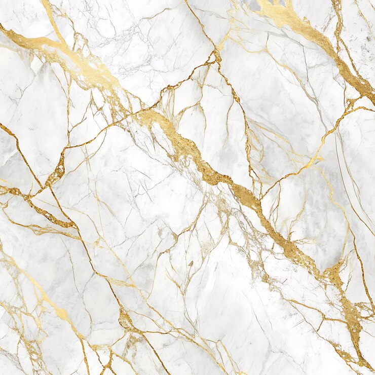 Elegante mármol blanco con textura de venas doradas