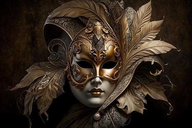 Elegante Maske des venezianischen Karnevals 3D-Rendering