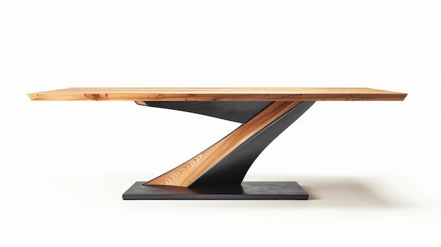 Foto una elegante mesa de madera de diseño