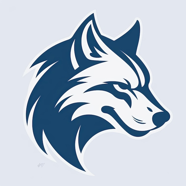 El elegante y minimalista logotipo de la mascota del lobo