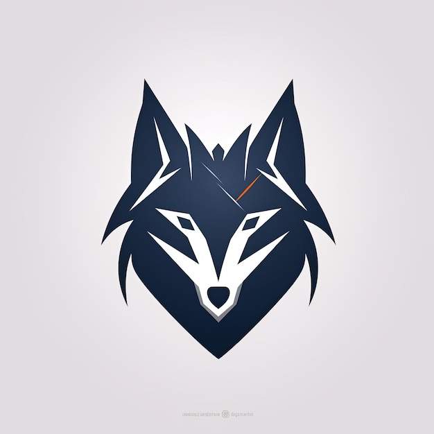 El elegante y minimalista logotipo de la mascota del lobo