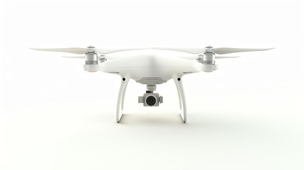 Un elegante y moderno icono de drone renderizado en 3D con un diseño minimalista que flota sin esfuerzo contra un fondo blanco limpio Perfecto para ilustrar la innovación tecnológica y el futuro o
