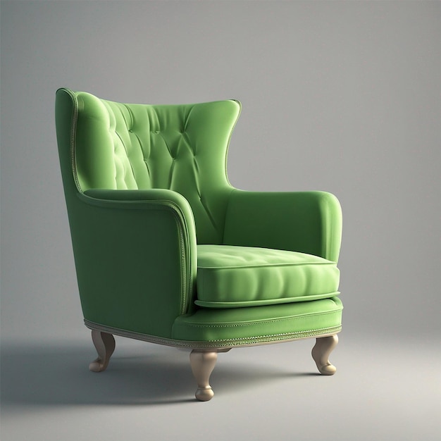 Un elegante y moderno sillón verde real.