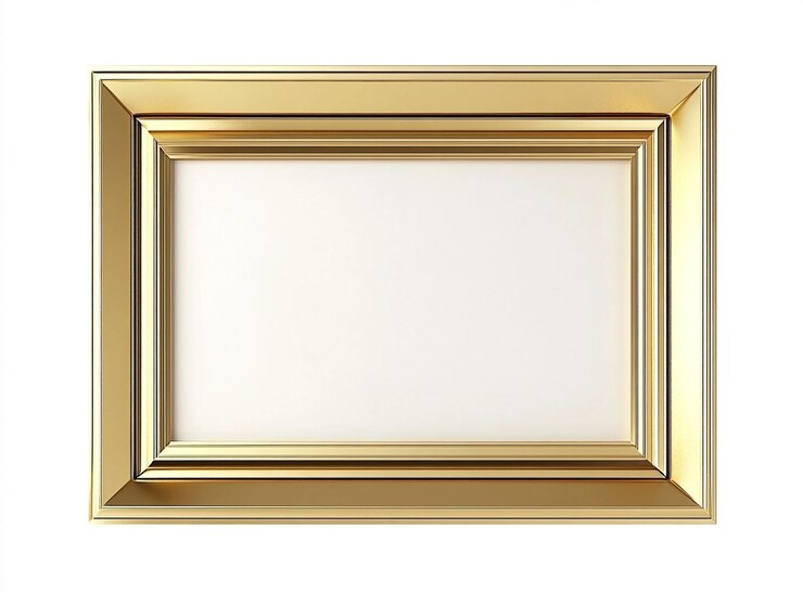 Foto elegante moldura de ouro isolada em fundo branco