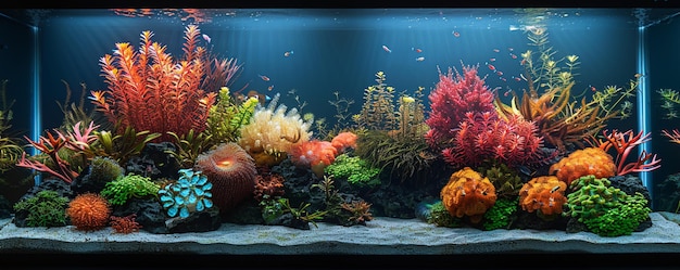 Un elegante monitor de acuario inteligente con papel tapiz vacío